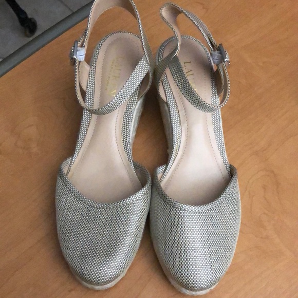 NEW. LAUREN BY RALPH LAUREN WEDGE ESPADRILLES. 10B. Narrow fit. - Picture 2 of 8